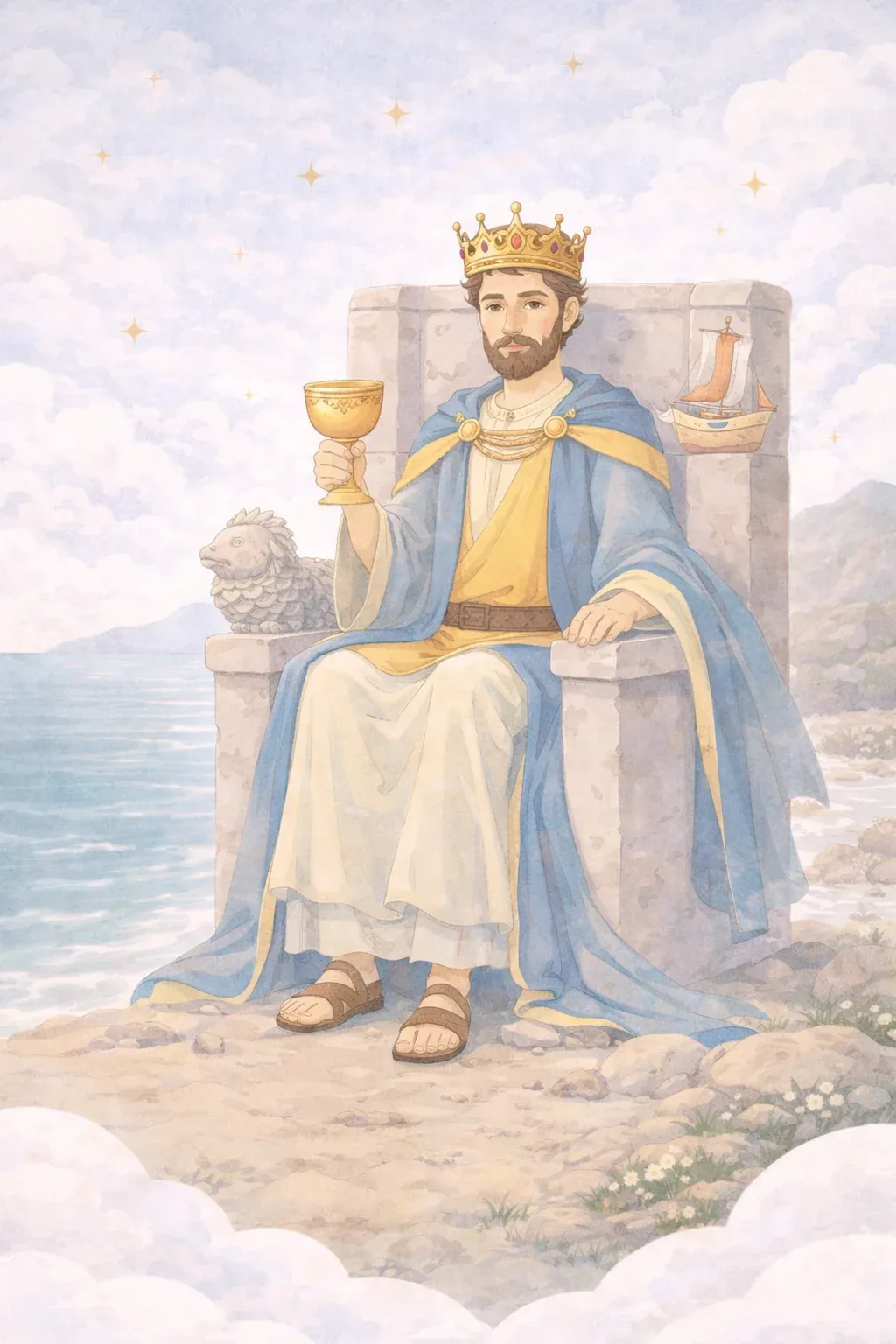 King of Cups tarot card artwork