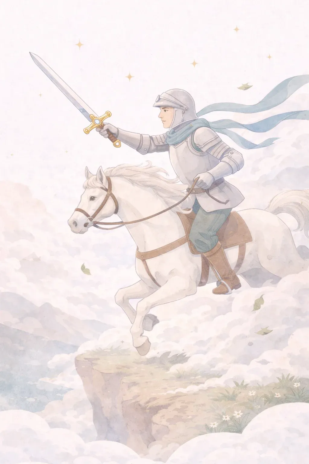 Knight of Swords tarot card artwork