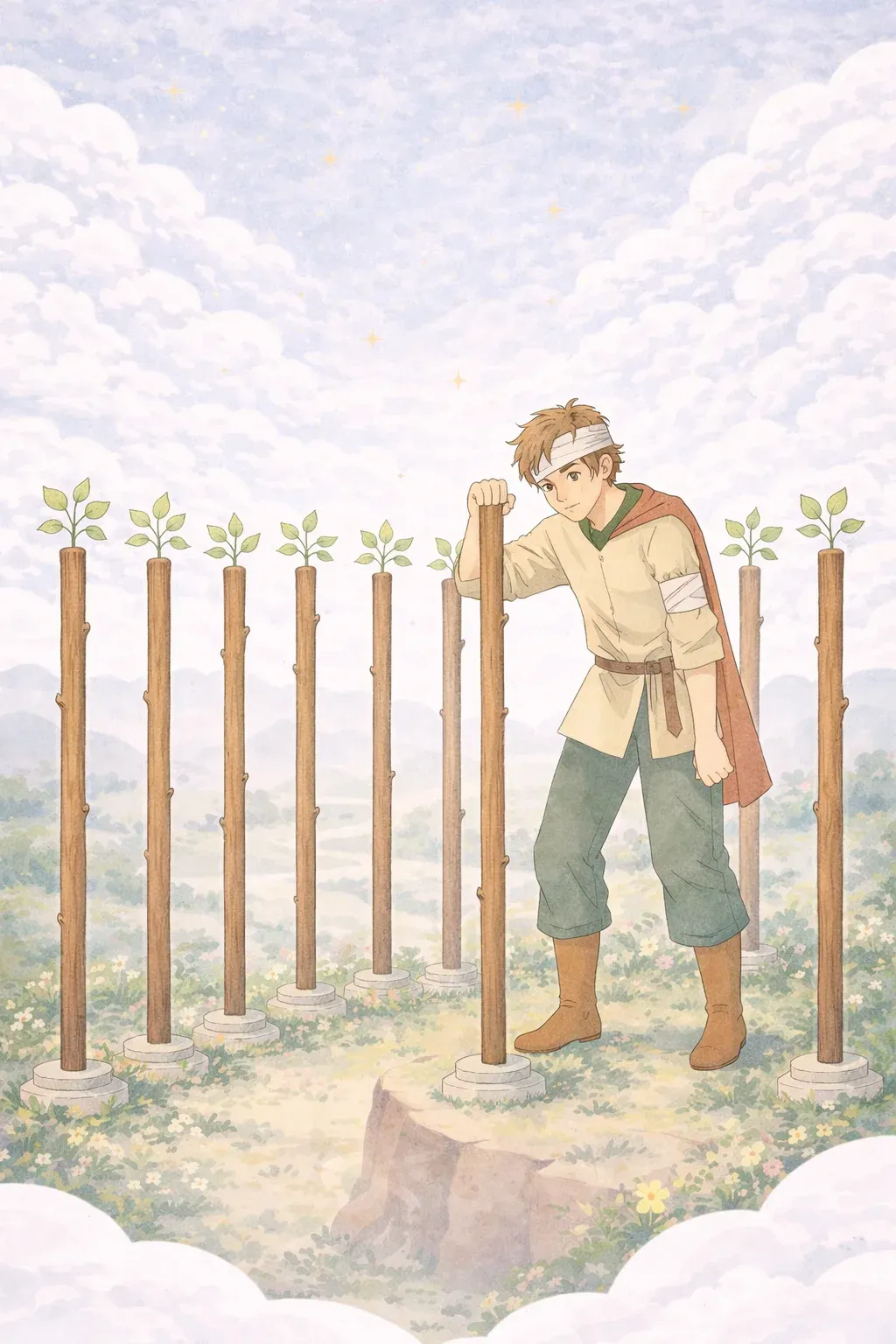 Nine of Wands tarot card artwork