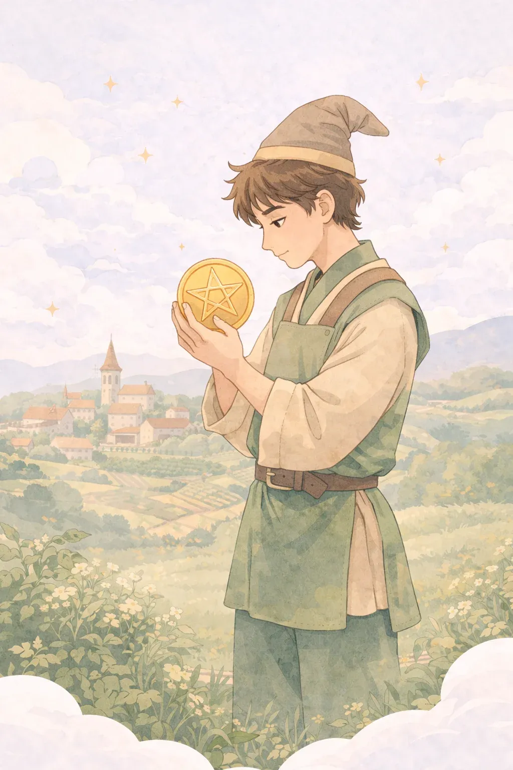 Page of Pentacles tarot card artwork