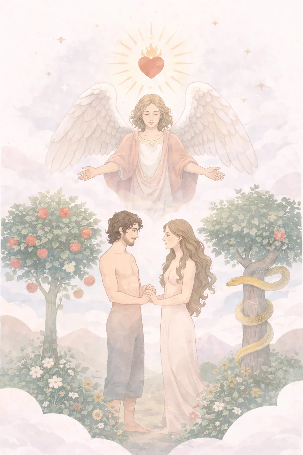 The Lovers tarot card artwork