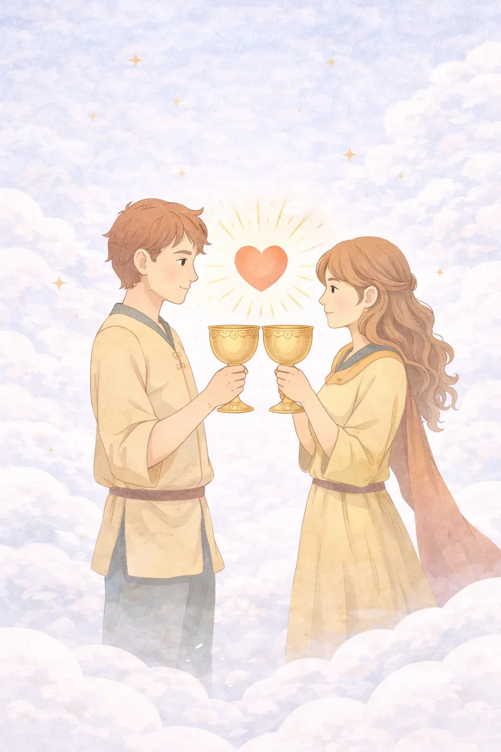 Two of Cups tarot card artwork