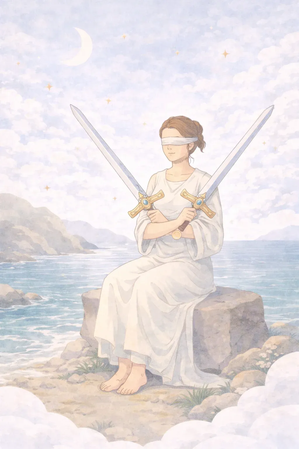 Two of Swords tarot card artwork